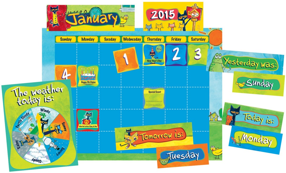Picture of Teacher Created Resources EP-2388-2 Pete The Cat Calendar Kit - Set of 2