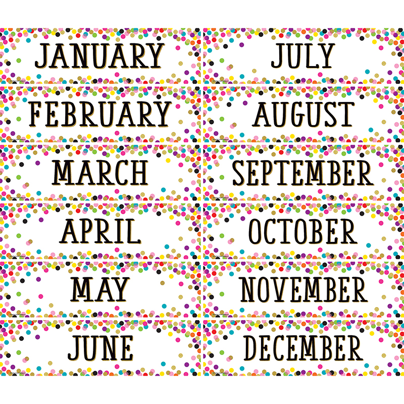 Picture of Teacher Created Resources TCR8803-3 Confetti Monthly Headliners - Pack of 3