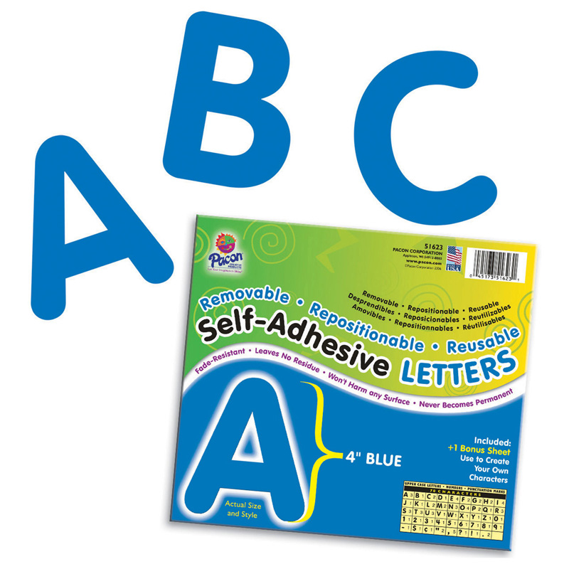 4 in. Self Adhesive Letter, Blue - Pack of 2