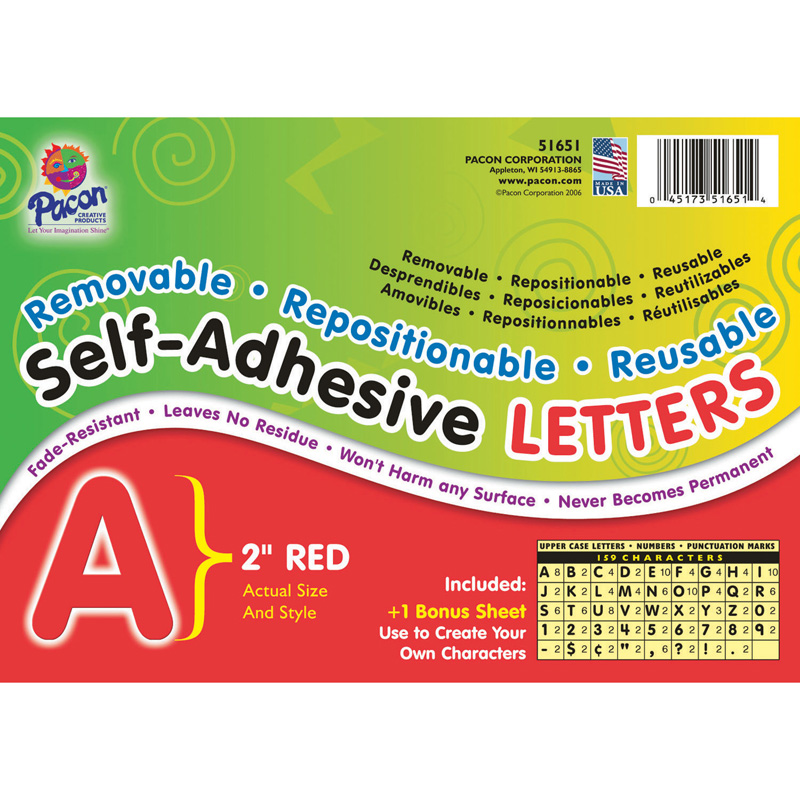 Pacon  2 in. Self Adhesive Letter, Red - Pack of 2