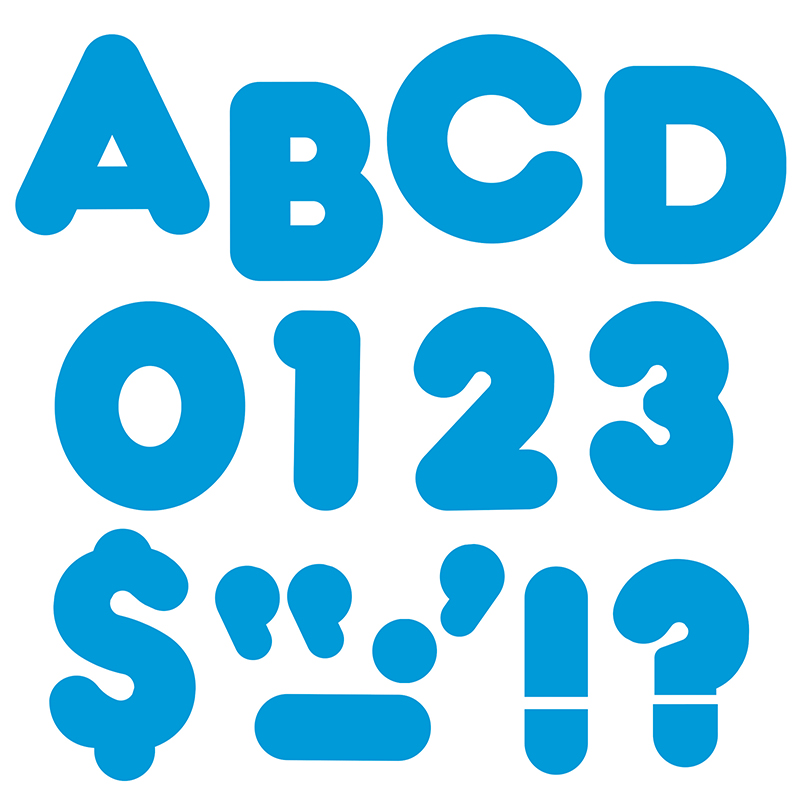 TREND Blue 4" Casual Uppercase Ready Letters?, 6 Packs