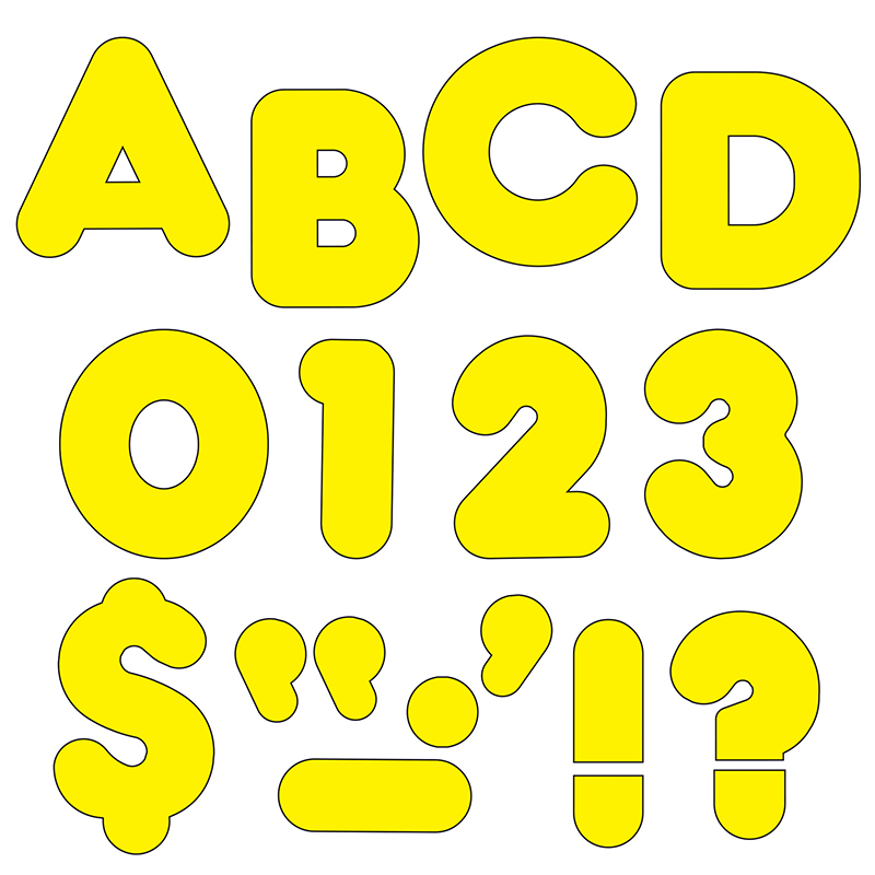 TREND Yellow 2" Casual Uppercase Ready Letters, 6 Packs