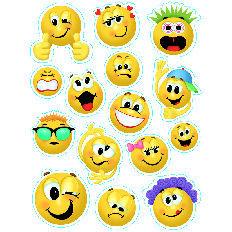 Picture of Eureka EU-836033-12 Emoticons Window Clings&#44; 12 x 17 in. - Pack of 12