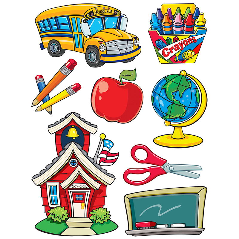 Picture of Eureka EU-846021-12 More School Supplies Window Clings&#44; 12 x 17 in. - Pack of 12
