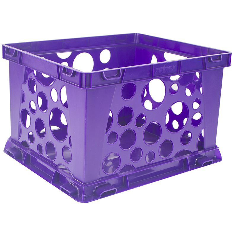 Picture of Storex Industries STX61494U24C-3 Mini Crate School&#44; Purple - 3 Each