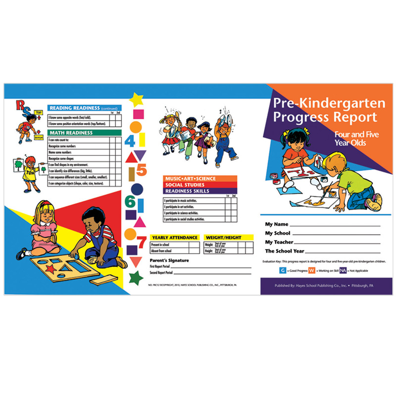 Picture of Flipside H-PRC12-6 Hayes Pre Kindergarten Progress Report for 4 & 5 Year Olds - 10 Per Pack - Pack of 6