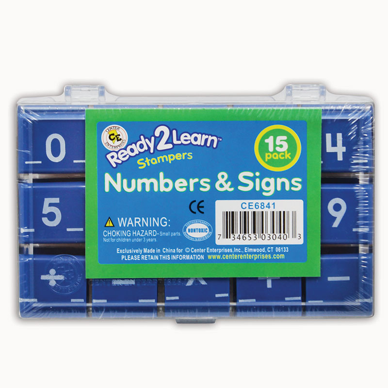 Picture of Center Enterprises CE-6841-2 Manuscript Numbers Stamp Set 1 Numbers & Signs - Set of 2