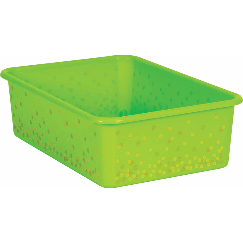 Picture of Teacher Created Resources TCR20897-3 Lime Confetti Large Plastic Bin - 3 Each