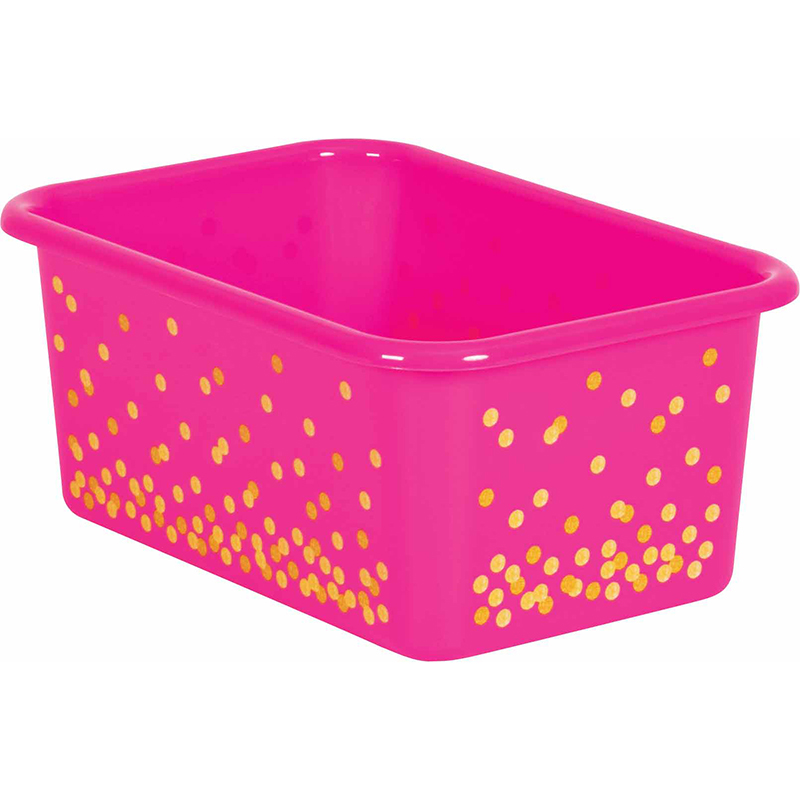 Picture of Teacher Created Resources TCR20891-3 Pink Confetti Small Plastic Bin - 3 Each
