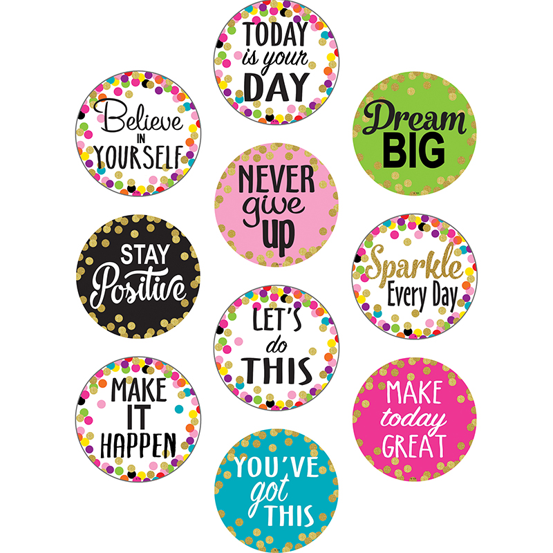 Picture of Teacher Created Resources TCR8890-3 Confetti Positive Sayings Accents - Pack of 3