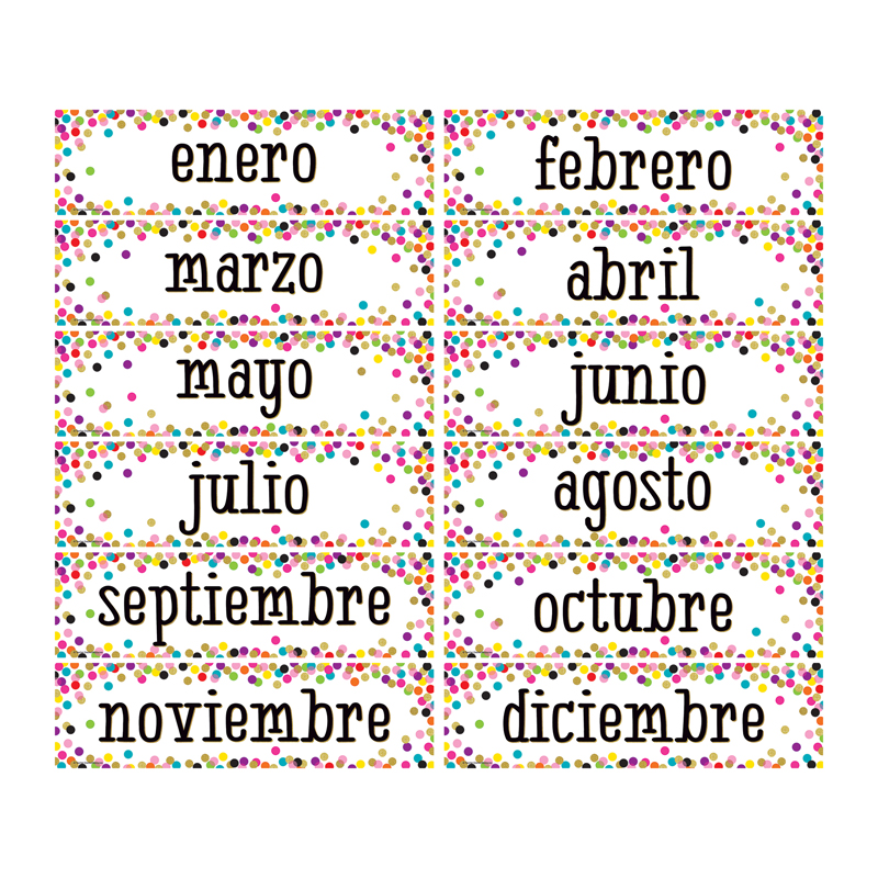 Picture of Teacher Created Resources TCR5325-3 Confetti Spanish Monthly Headliners - Pack of 3