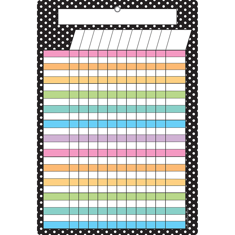 Picture of Ashley Productions ASH91034-6 Smart Black White Polka Dots Incentive Chart Dry-Erase Surface - 6 Each