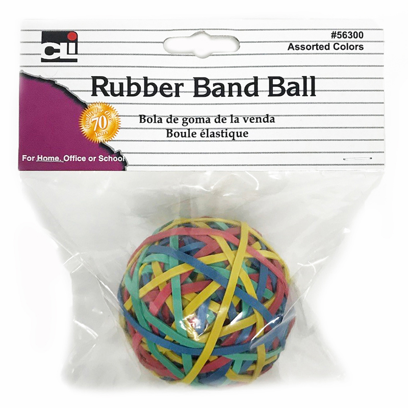 Charles Leonard CHL56300-6 Rubber Bands, Assorted Color - 6 Each