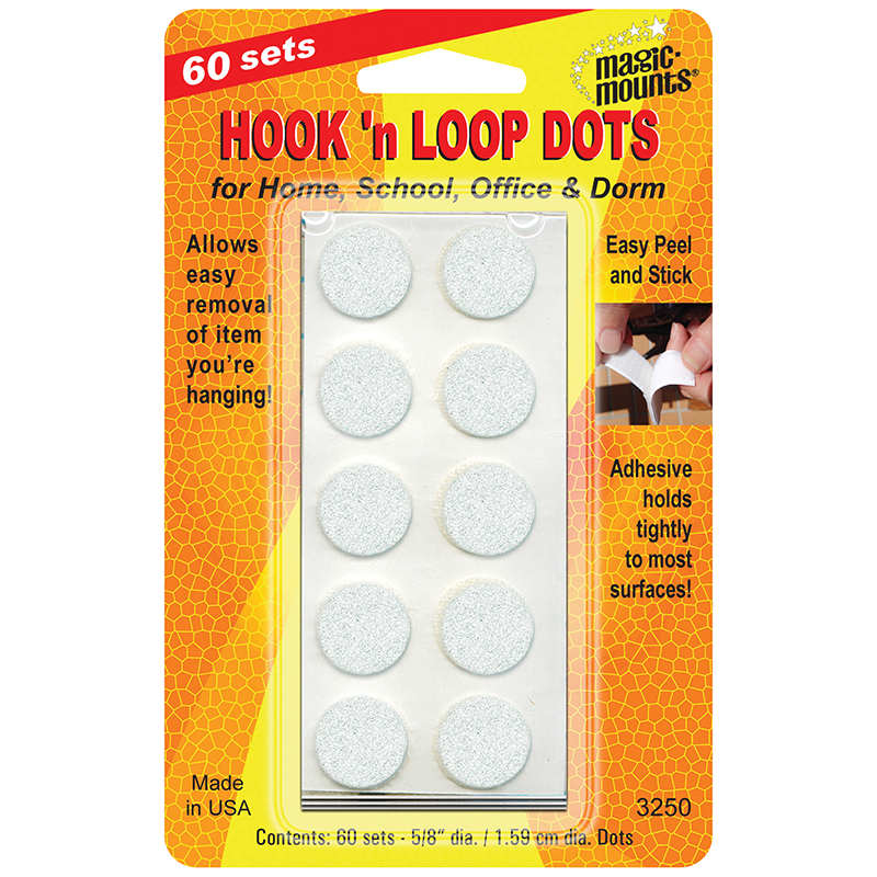 MIL3250W-3 0.625 in. Hook N Loop Dots - 60 Per Set - Set of 3