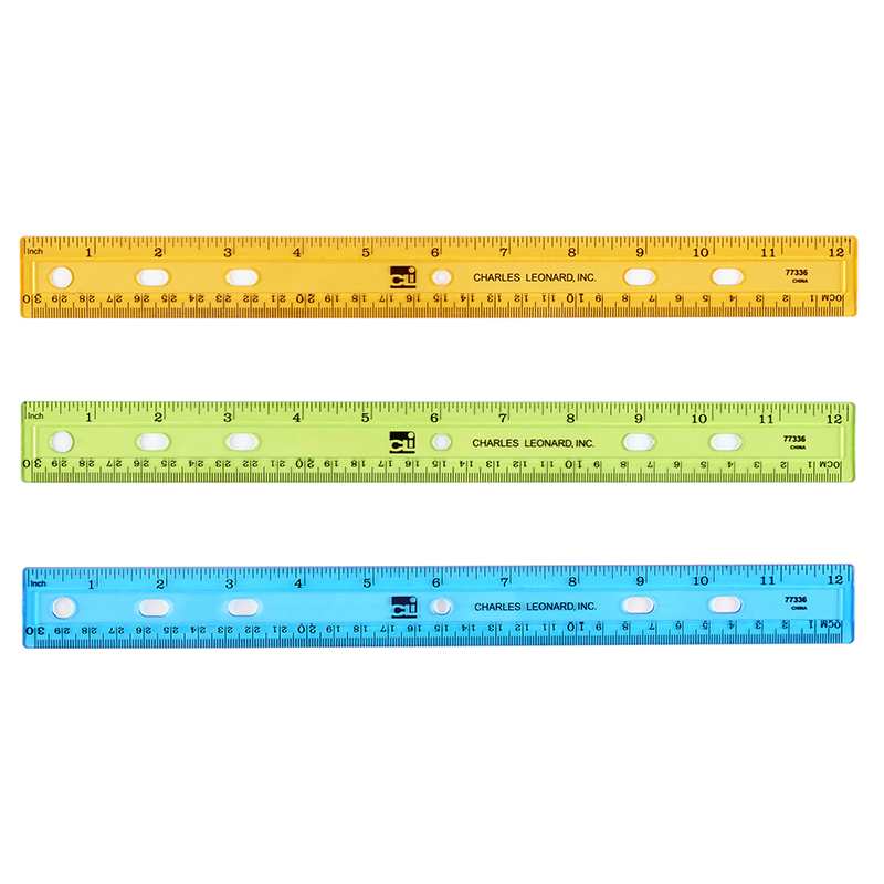 Picture of Charles Leonard CHL80336-36 Ruler Plastic 12 in. Flat Translucent - 36 Each