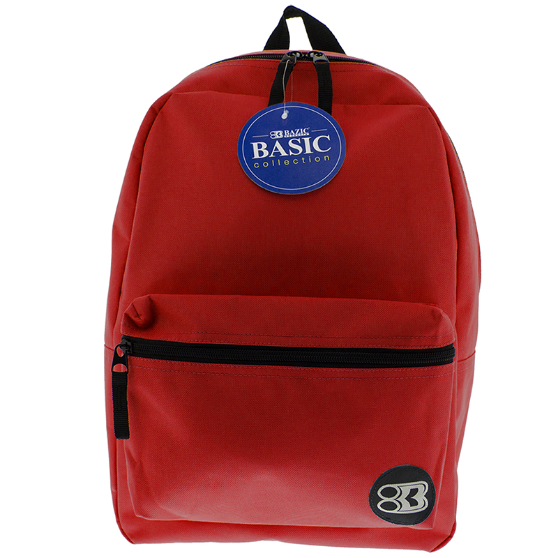 Picture of Bazic Products BAZ1032-2 16 in. Red Basic Collection Backpack - 2 Each