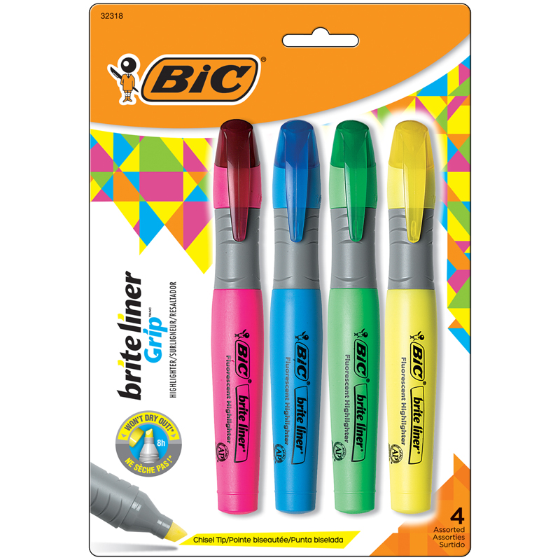 Picture of Bic USA BICBLMGP41ASST-6 Brite Liner Tank Style Carded - 4 Per Pack - Pack of 6
