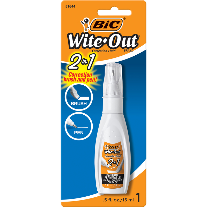USA WOPFP11-6 Wite Out 2 In 1 Correction Fluid - 6 Each