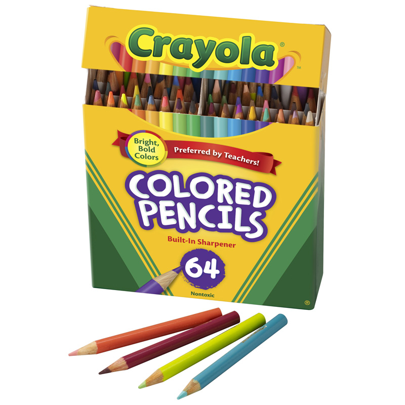 Picture of Crayola BIN683364-2 Colored Pencils Half Length - 64 Count - Box of 2