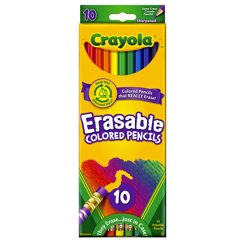Picture of Crayola BIN684410-6 Erasable Colored Pencils 10 Color Set - Box of 6