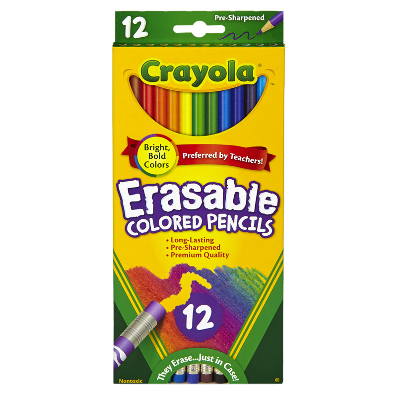 Picture of Crayola BIN684412-6 Erasable Colored Pencils - 12 Count - Box of 6