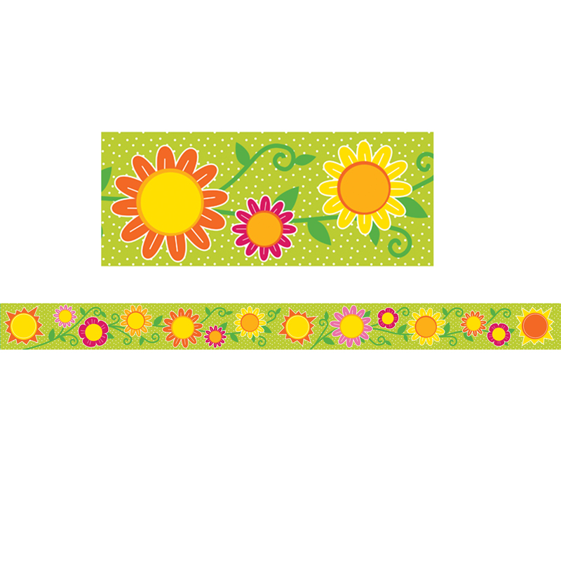 Picture of Carson Dellosa CD-108231-6 Sunshine & Flowers Straight Border - Pack of 6