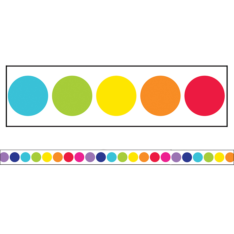 Picture of Carson Dellosa CD-108342-6 Schoolgirl Style Stars Rainbow Big Dots Straight Borders School Girl Style - Pack of 6