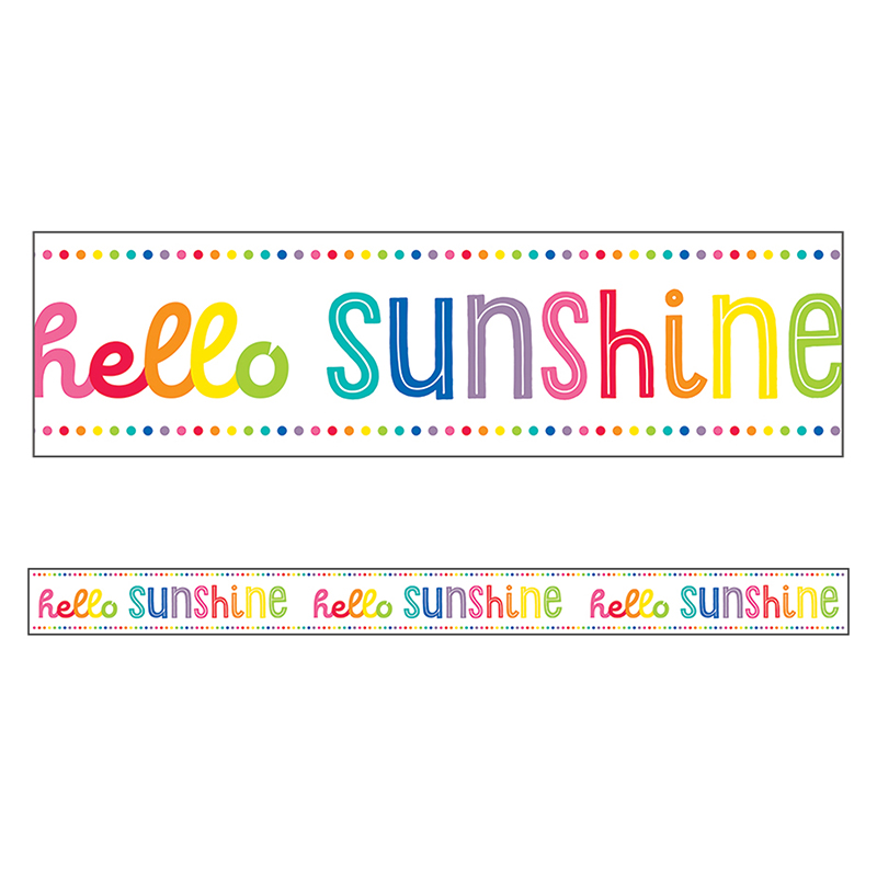Carson Dellosa CD-108362-6 Schoolgirl Style Hello Sunshine Straight Borders - Pack of 6