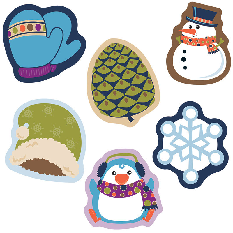 Picture of Carson Dellosa CD-120182-6 Winter Mix Cut Outs - Pack of 6