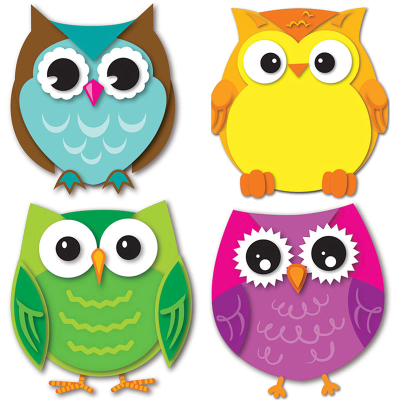 Picture of Carson Dellosa CD-120195-6 Colorful Owls Cut Outs - Pack of 6
