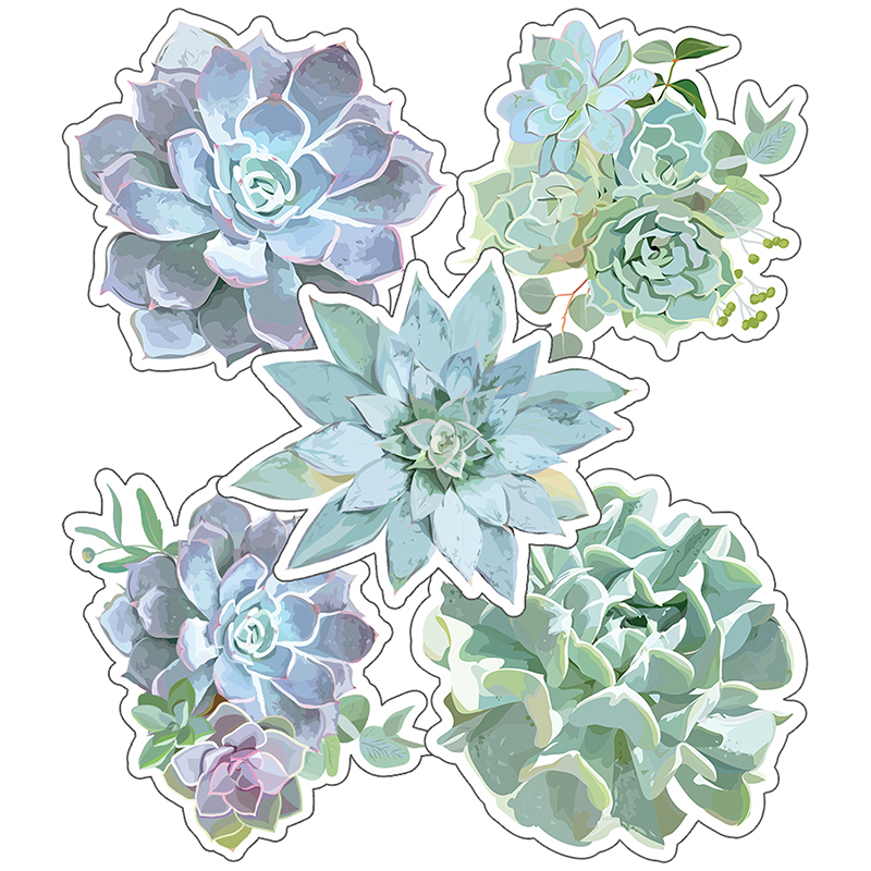 Picture of Carson Dellosa CD-120555-3 Schoolgirl Style Simply Stylish Succulents Cut-Outs - Pack of 3