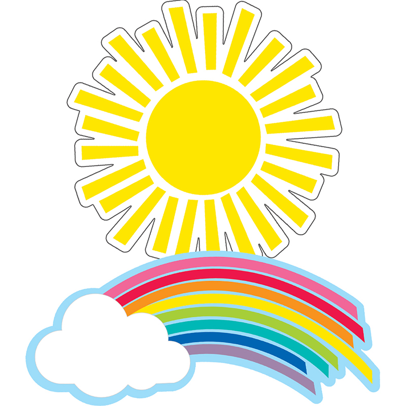 Picture of Carson Dellosa CD-120558-3 Schoolgirl Style Rainbows & Suns Cut-Outs - Pack of 3