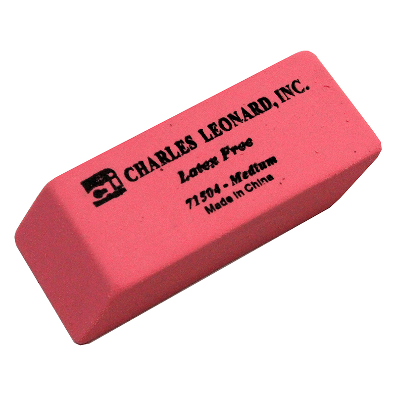 Charles Leonard CHL71504-6 Synthetic Wedge Erasers, Medium - 24 Per Box - Box of 6