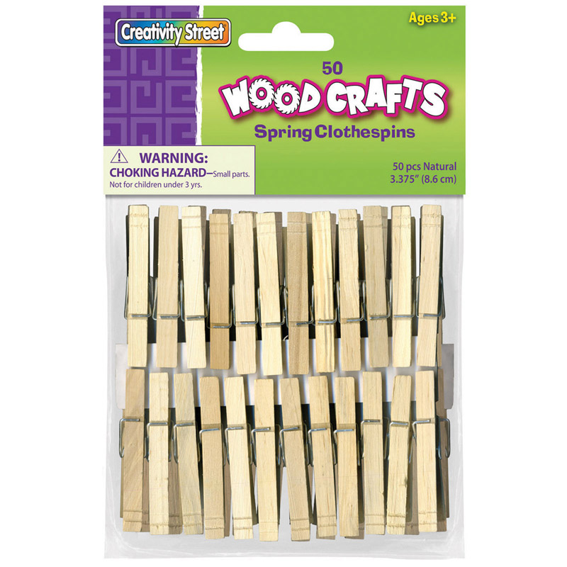 Pacon  Creativity Street Spring Clothespins - 50 Per Pack - Pack of 6