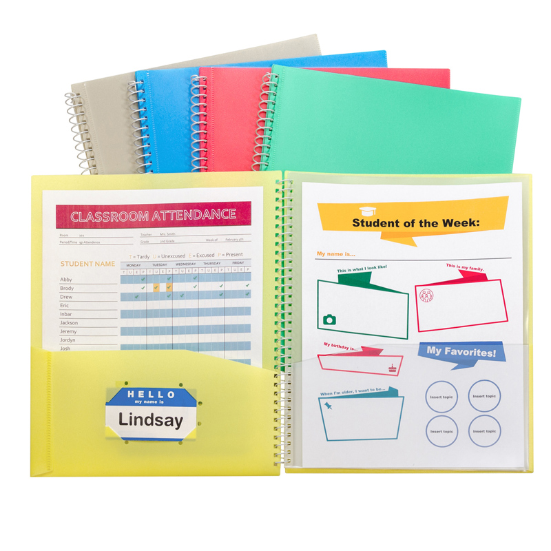 Picture of C-Line Products CLI33080-6 8 Pocket Spiral Bound Poly Portfolio - 6 Each