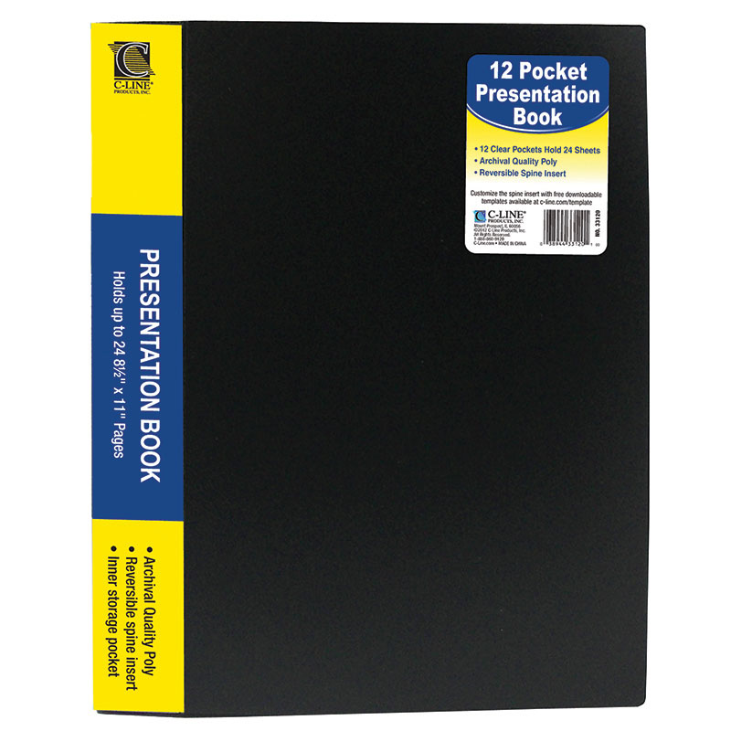 C-Line Products CLI33120-6 Bound 12 Pocket Sheet Protector Presentation Book - 6 Each