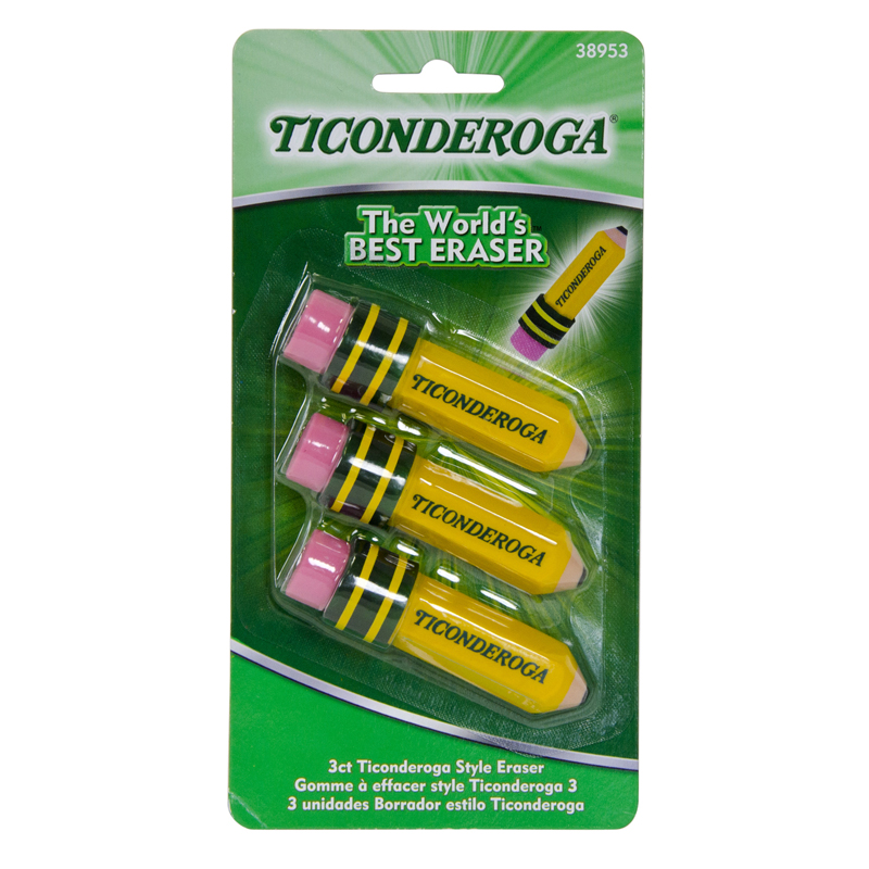 Picture of Dixon Ticonderoga DIX38953-6 Pencil Shaped Erasers - 3 Per Pack - Pack of 6