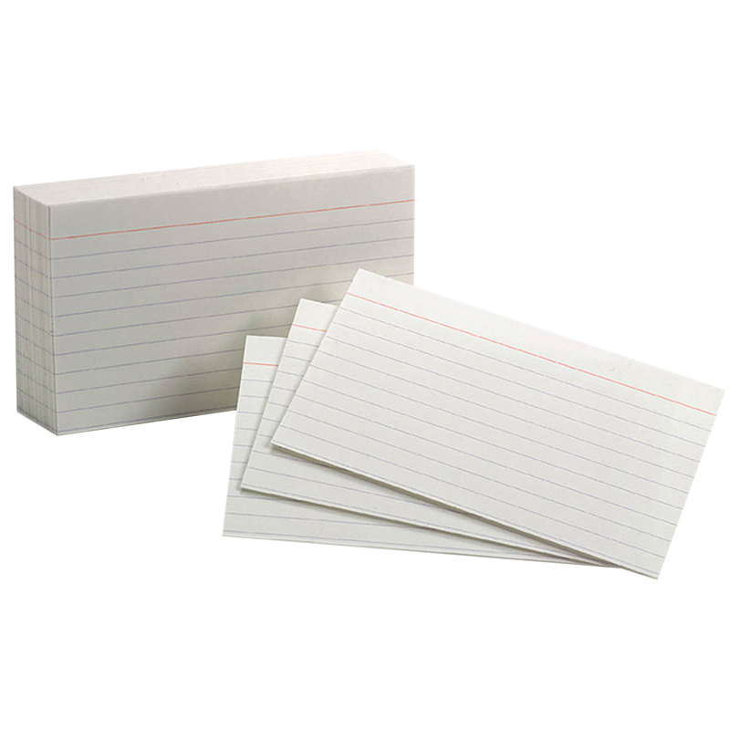 3 x 5 in. Ruled Index Cards, White - 10 Per Pack - Pack of 2
