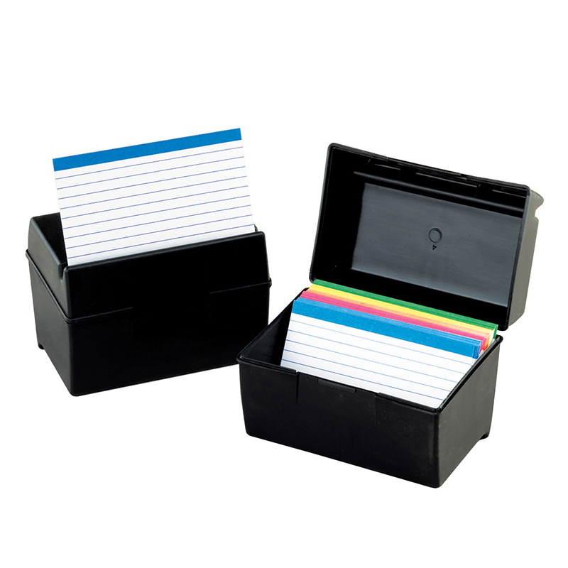 Oxford Plastic Index Card Box, 3 x 5 in. - 6 Each