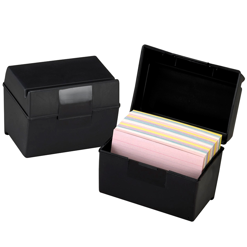 Oxford Plastic Index Card Box, 4 x 6 in. - 3 Each