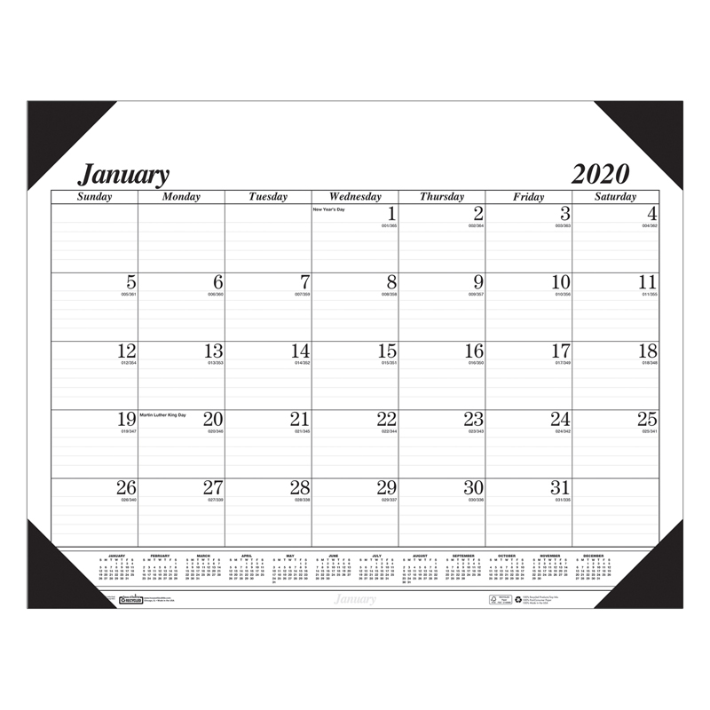 HOD12402-3 Economy Desk Pad - 12 Months Jan - Dec - 3 Each