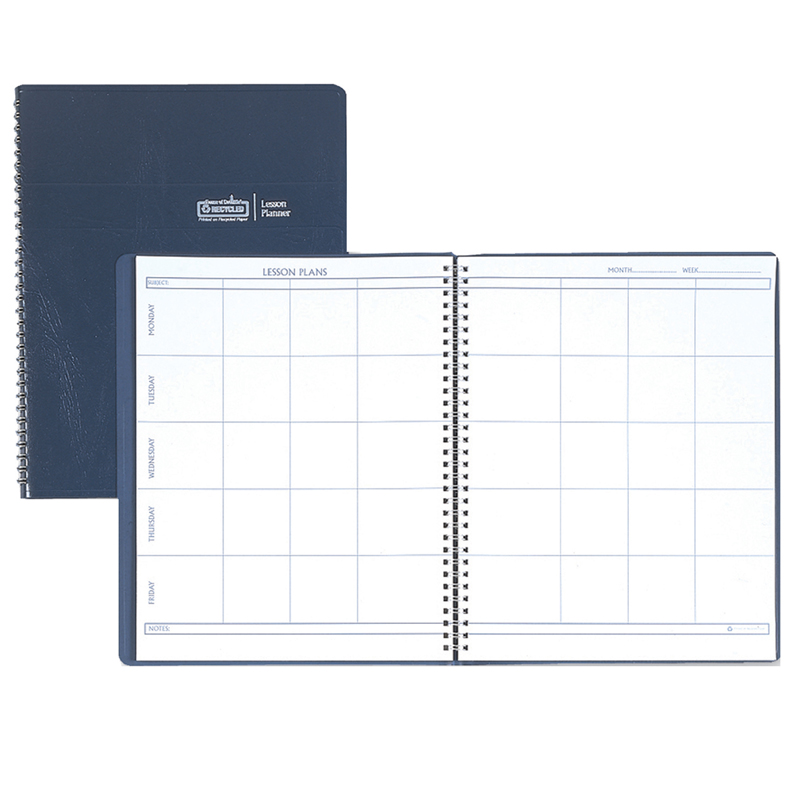 Picture of House of Doolittle HOD51007-2 Weekly Lesson Planner Blue Simulated Leather Cover - 2 Each