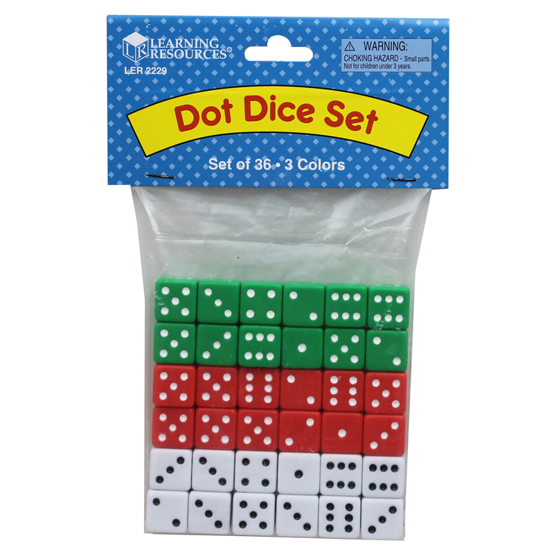 Picture of Learning Resources LER2229-3 Dice Dot - 36 Per Pack - Pack of 3
