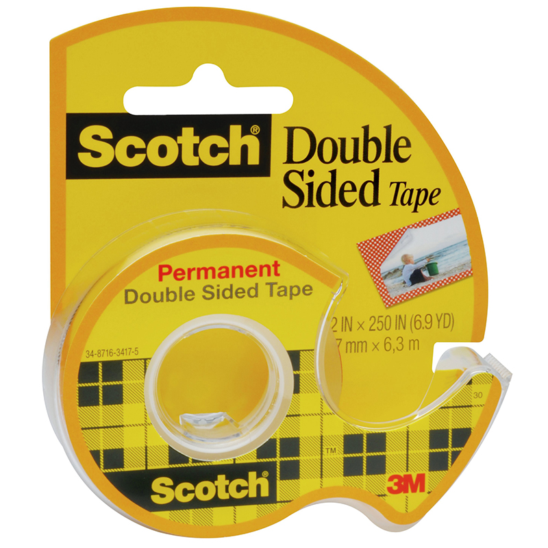 Scotch Tape Double Stick, 0.5 x 250 in. - 6 Roll