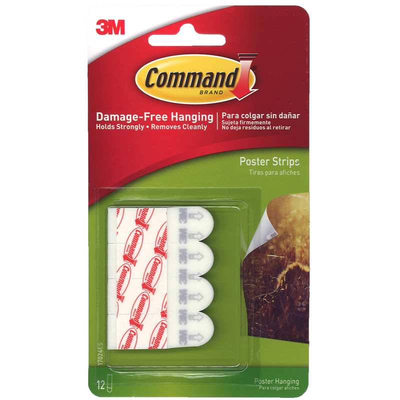 Picture of 3M MMM17024-6 Command Poster Strips 12 Strips Per Pack - Pack of 6