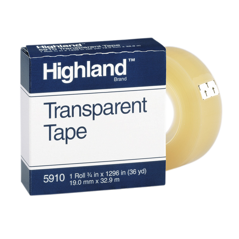 Highland Tape Transparent, 0.75 x 1296 in. - 12 Roll