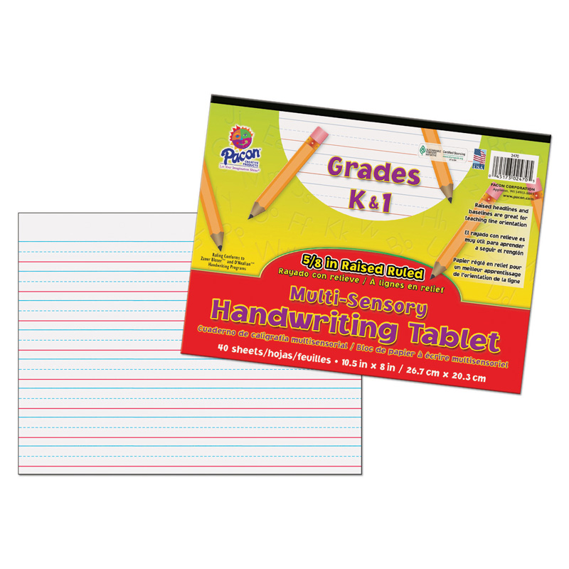 Multi Sensory Handwriting Tablet - 40 Sheets Per Pack - 3 Each