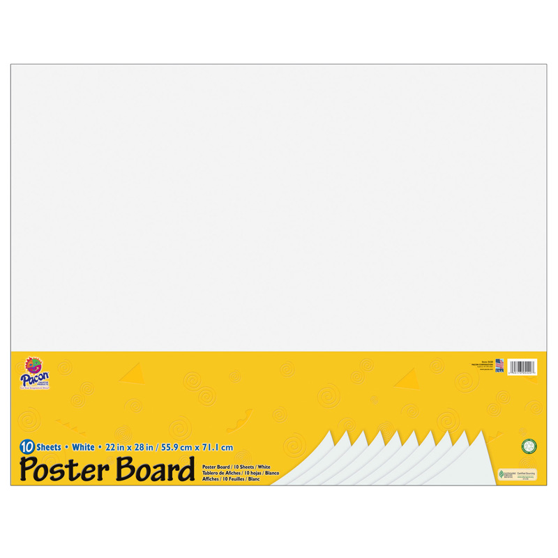 White Poster Board, 22 x 28 in. - 10 Sheets - Pack of 3