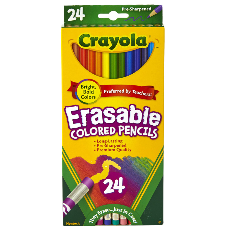 Picture of Crayola BIN682424-3 Erasable Colored Pencils - 24 Count - Box of 3