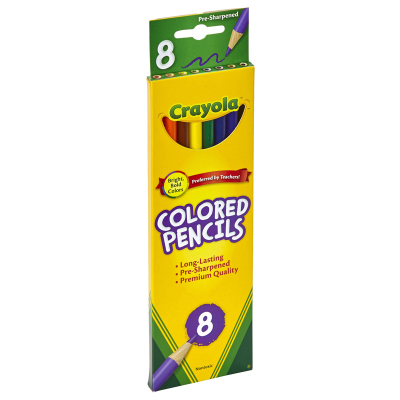 Picture of Crayola BIN4008-12 Colored Pencils&#44; Assorted - 8 Count - Box of 12